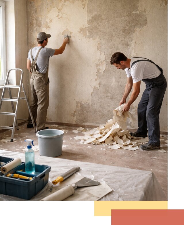 Снятие старых обоев в Ржеве быстро и качественно