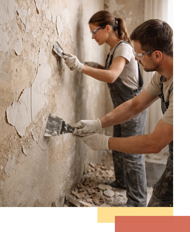 Снятие старой шпаклевки и подготовка поверхностей в Ржеве
