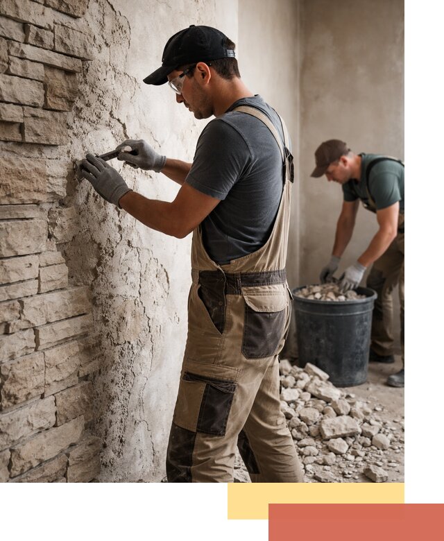 Демонтаж декоративного камня в Ржеве профессионально и безопасно