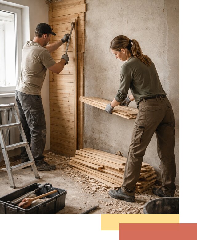 Демонтаж вагонки со стен в Ржеве — профессиональный демонтаж