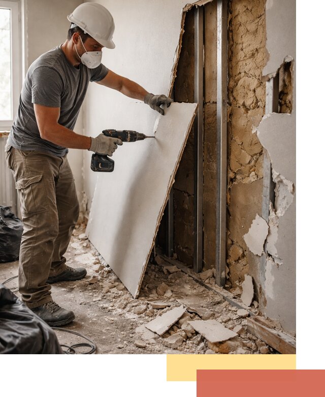 Демонтаж гипсокартона со стен в Ржеве качественно и быстро