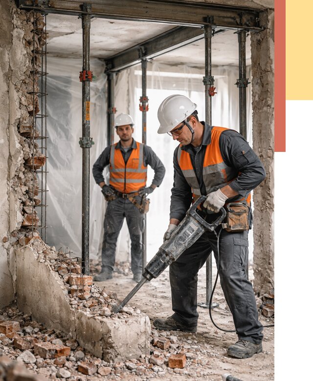 Снос несущих стен в Ржеве от 10536 руб. — демонтаж несущей стены под ключ | ОТДЕЛОЧНИК-Ржв