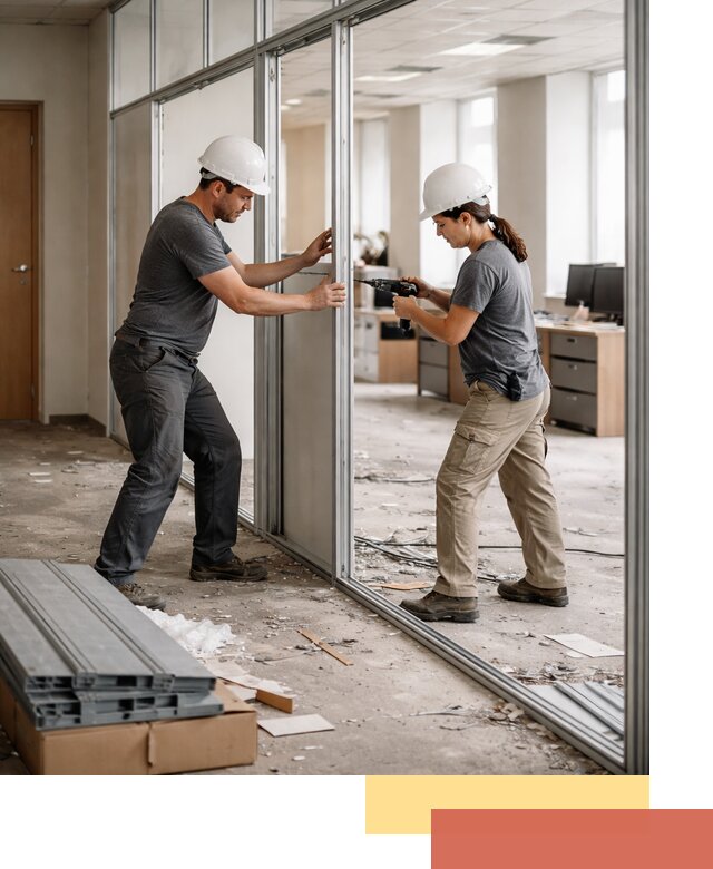 Демонтаж алюминиевых перегородок в Ржеве быстро и аккуратно