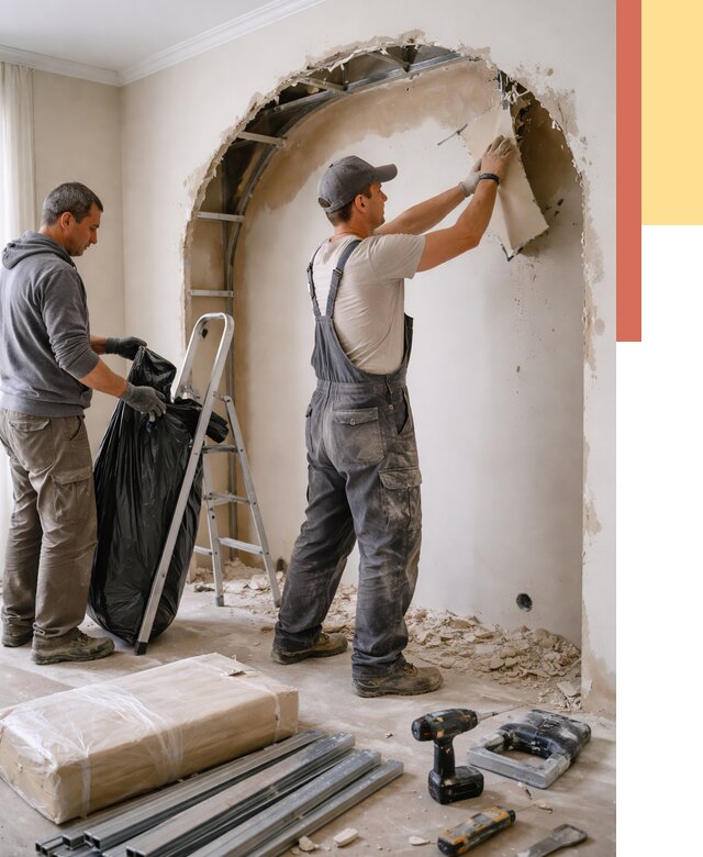 Демонтаж арки из гипсокартона в Ржеве от 3598 руб. — услуги под ключ | ОТДЕЛОЧНИК-Ржв