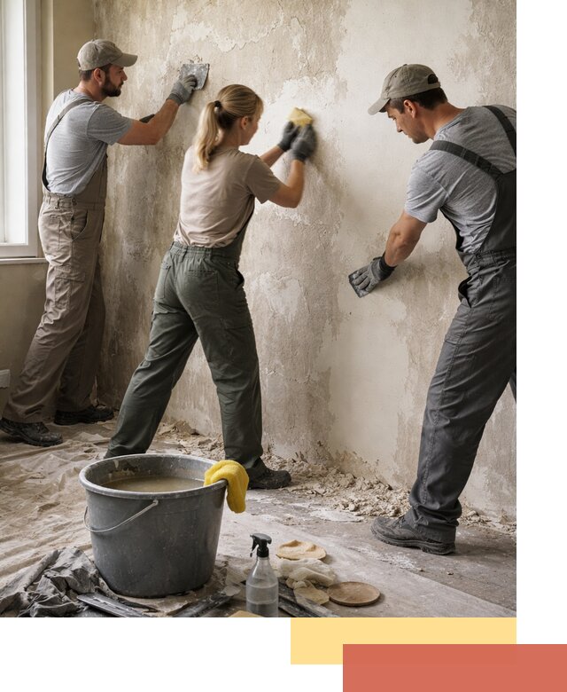 Очистка стен от клея и грунтовки в Ржеве качественно и быстро