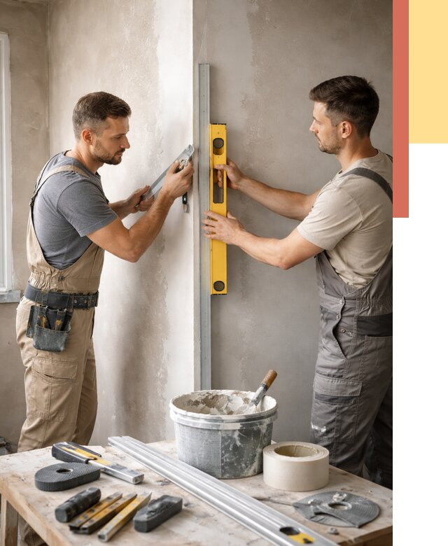 Выведение углов стен в Ржеве от 1902 руб. быстро и недорого | ОТДЕЛОЧНИК-Ржв