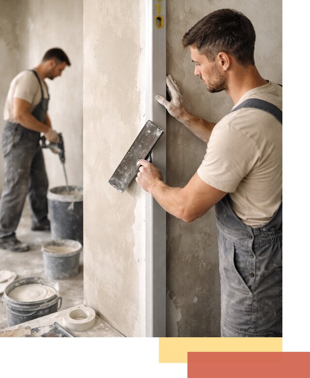 Выведение углов стен в Ржеве: монтаж и оштукатуривание