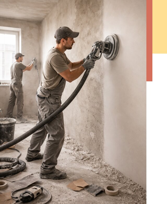 Шлифовка стен в Ржеве от 1233 руб/м2 — быстро и недорого | ОТДЕЛОЧНИК-Ржв