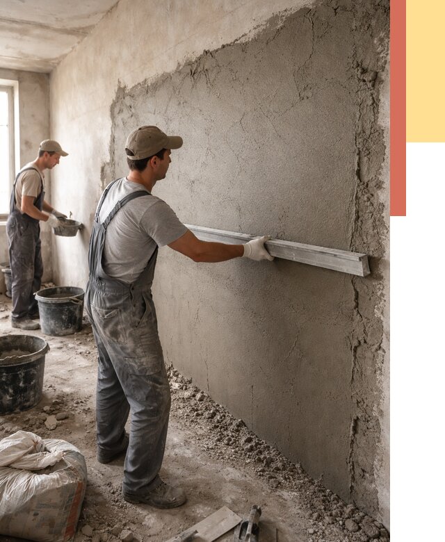 Цементная штукатурка стен в Ржеве от 4626 руб/м2 — быстро и недорого | ОТДЕЛОЧНИК-Ржв