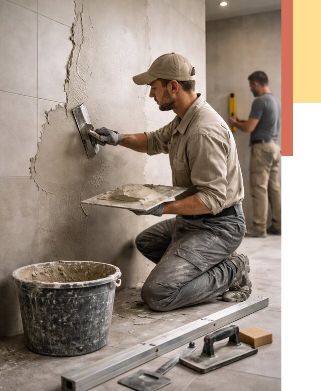 Штукатурка стен в ванной в Ржеве от 4626 руб./м² — выравнивание под ключ | ОТДЕЛОЧНИК-Ржв