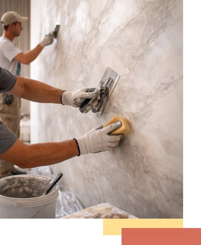 Декоративная штукатурка под мрамор в Ржеве для стен и потолков