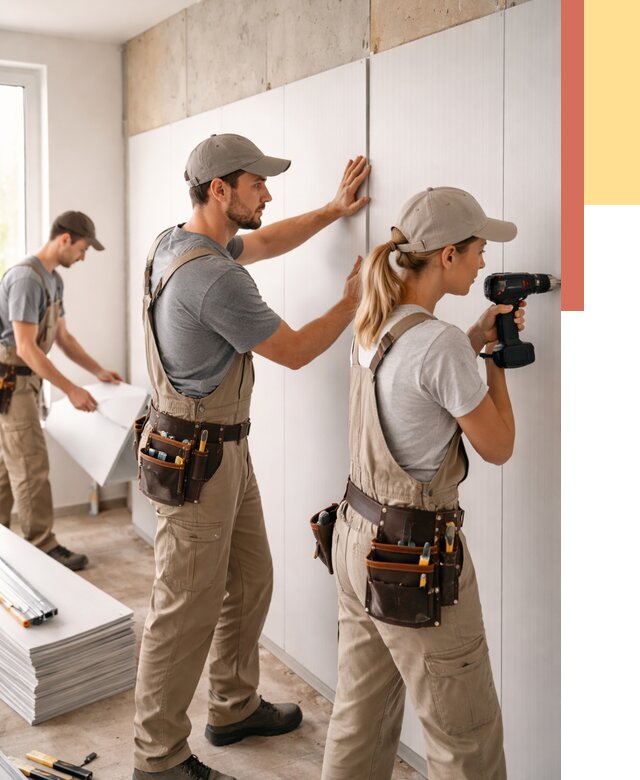 Монтаж ПВХ панелей на стены в Ржеве от 463 руб/м2 — быстро и недорого | ОТДЕЛОЧНИК-Ржв