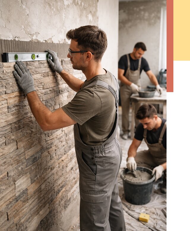 Монтаж искусственного камня в Ржеве от 4626 руб. под ключ | ОТДЕЛОЧНИК-Ржв