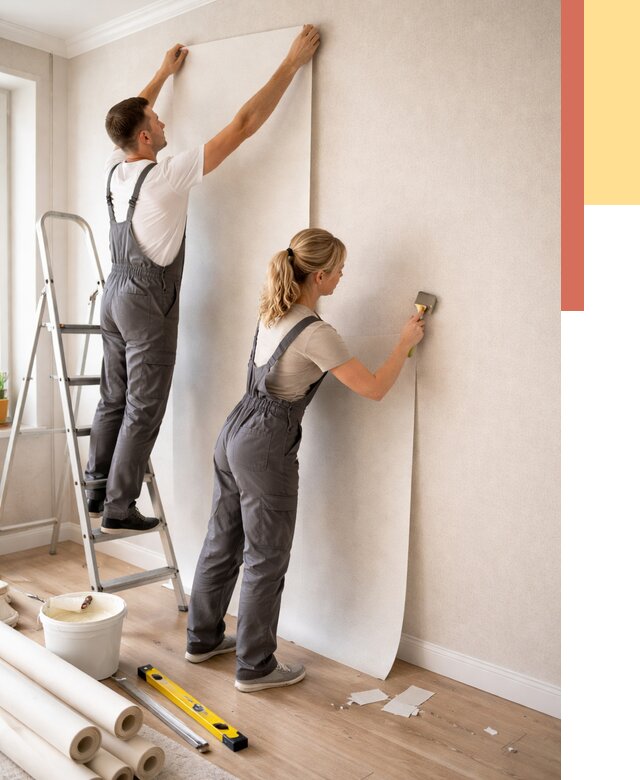 Поклейка флизелиновых обоев в Ржеве от 6167 руб. | Быстро и недорого — ОТДЕЛОЧНИК-Ржв