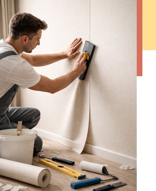 Поклейка виниловых обоев в Ржеве от 4626 руб. | Быстро и недорого — ОТДЕЛОЧНИК-Ржв