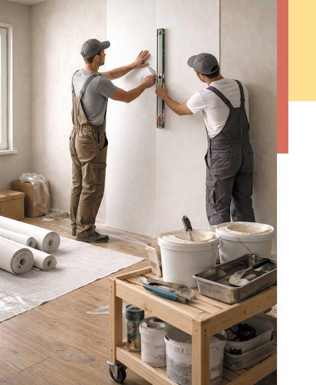 Поклейка стеклообоев в Ржеве от 6681 руб. за м2 — быстро и недорого | ОТДЕЛОЧНИК-Ржв