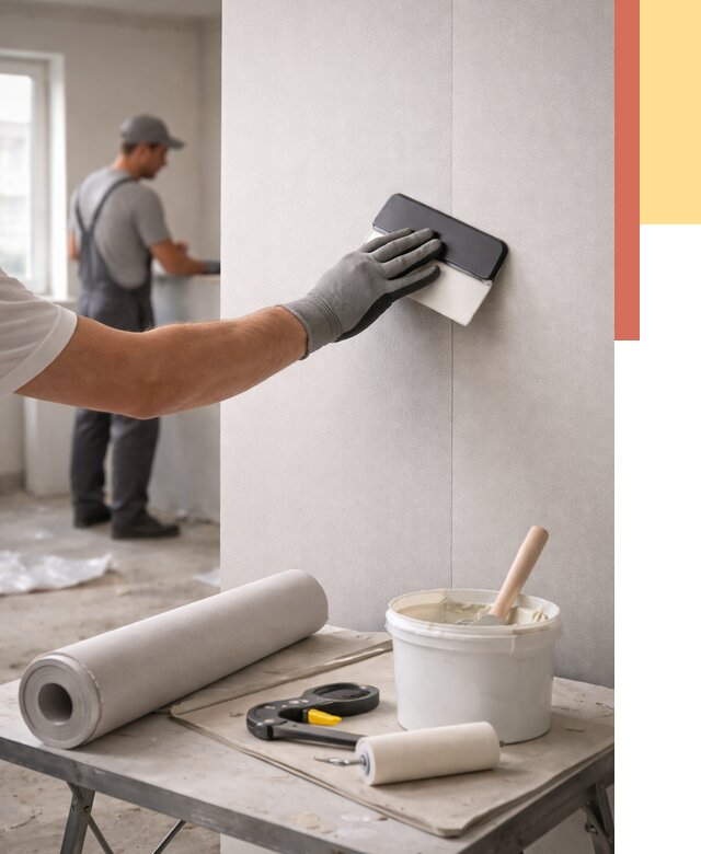 Поклейка обоев под покраску в Ржеве от 3598 руб. за м2 | ОТДЕЛОЧНИК-Ржв