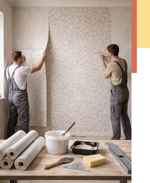 Поклейка обоев с подбором рисунка в Ржеве от 3598 руб. | ОТДЕЛОЧНИК-Ржв - быстро и недорого