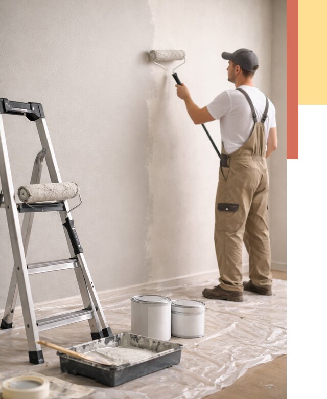 Покраска стен латексной краской в Ржеве от 4626 руб. за м2 | ОТДЕЛОЧНИК-Ржв