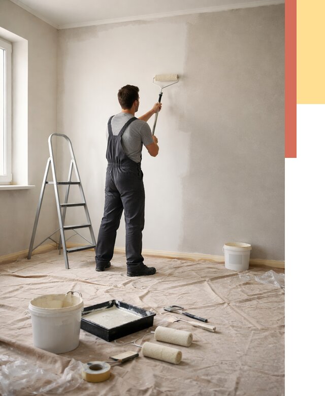 Покраска стен моющейся краской в Ржеве от 360 руб./м² — быстро и недорого | ОТДЕЛОЧНИК-Ржв