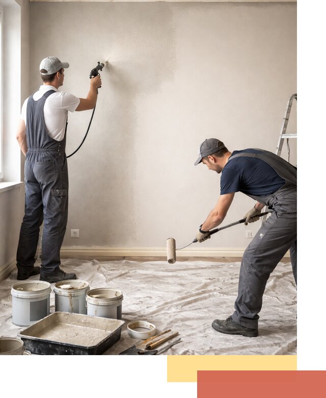 Покраска стен моющейся краской и защита поверхностей в Ржеве