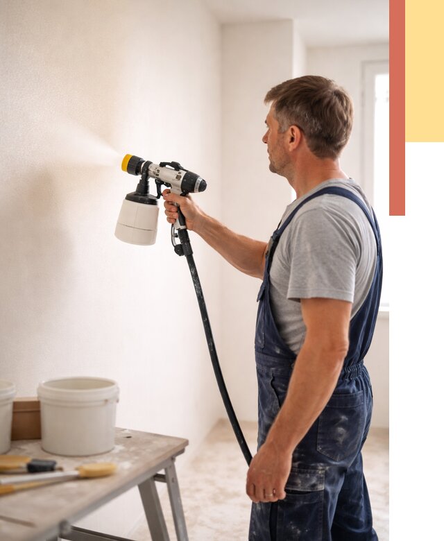 Покраска стен краскопультом в Ржеве от 7709 руб. — механизированная покраска | ОТДЕЛОЧНИК-Ржв