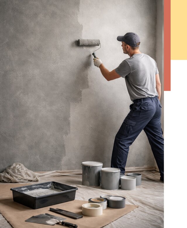 Покраска стен под бетон в Ржеве от 668 руб. за м2 — быстро и недорого | ОТДЕЛОЧНИК-Ржв