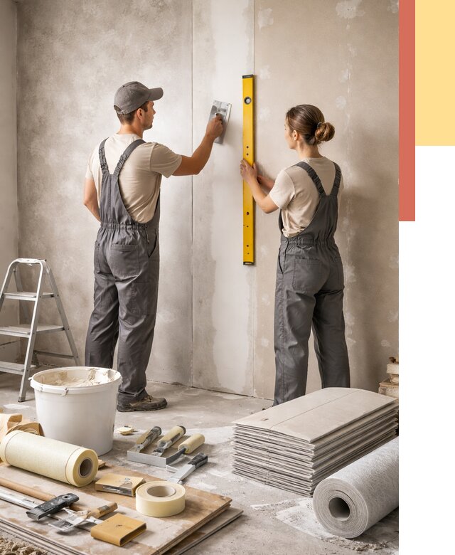 Отделка стен в Ржеве от 1542 руб/м² — недорого, быстро, под ключ | ОТДЕЛОЧНИК-Ржв