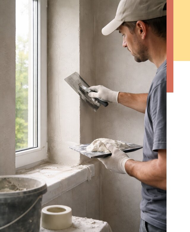 Штукатурка откосов в Ржеве от 4626 руб/м² — услуги и выравнивание под ключ | ОТДЕЛОЧНИК-Ржв