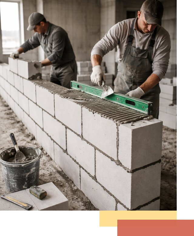 Кладка перегородок из газобетона в Ржеве быстро и качественно