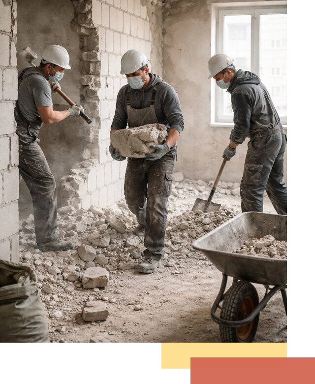 Демонтаж блочных перегородок в Ржеве быстро и аккуратно