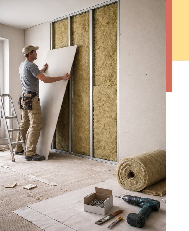 Перегородка из гипсокартона с шумоизоляцией в Ржеве от 3207 руб. | ОТДЕЛОЧНИК-Ржв