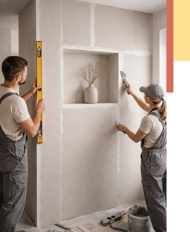 Перегородка из гипсокартона с нишей в Ржеве от 3341 руб. под ключ | ОТДЕЛОЧНИК-Ржв