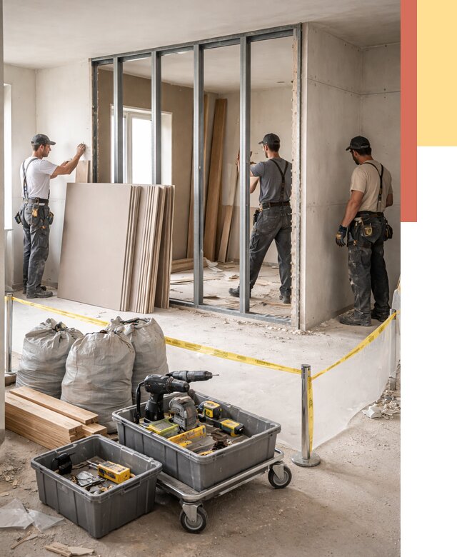 Перенос гипсокартонной перегородки в Ржеве под ключ от 4626 руб. | Демонтаж и монтаж – ОТДЕЛОЧНИК-Ржв