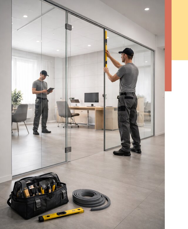 Цельностеклянные перегородки под ключ в Ржеве от 9765 руб. — монтаж и цены | ОТДЕЛОЧНИК-Ржв