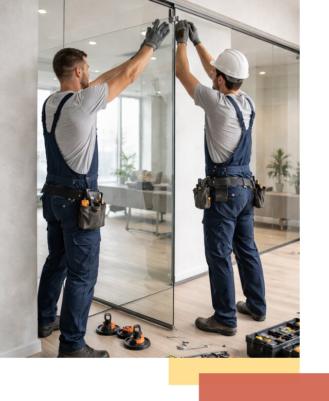 Безрамные стеклянные перегородки под ключ в Ржеве