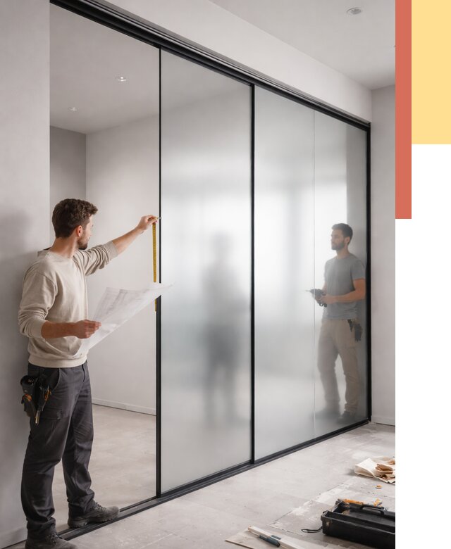 Матовые стеклянные перегородки в Ржеве от 8737 руб. — монтаж и установка | ОТДЕЛОЧНИК-Ржв