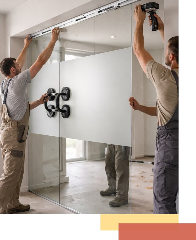 Матовые стеклянные перегородки под ключ в Ржеве