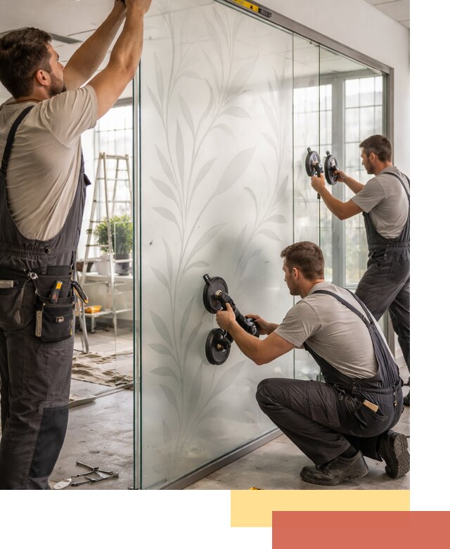 Стеклянные перегородки с рисунком на заказ в Ржеве