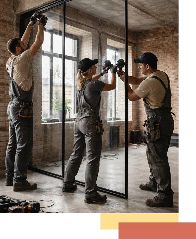 Стеклянные перегородки лофт — изготовление и монтаж в Ржеве