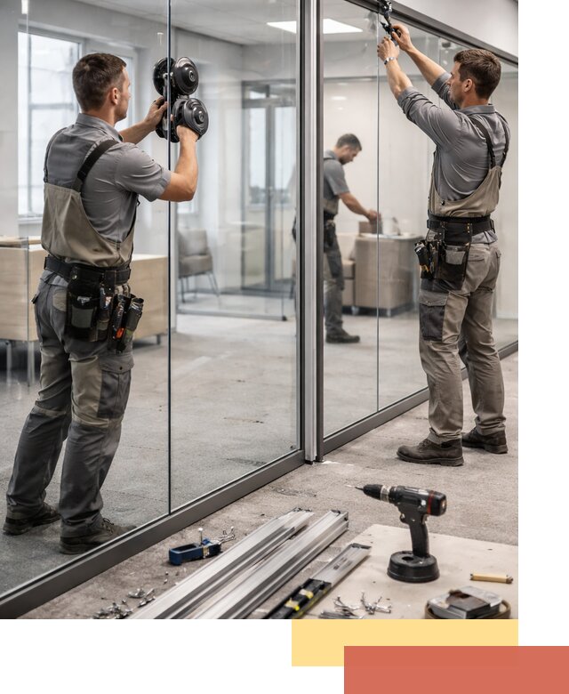 Стеклянные офисные перегородки под ключ в Ржеве