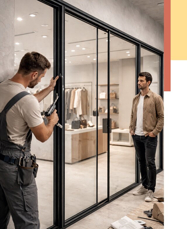 Стеклянные перегородки для магазинов в Ржеве от 8429 руб. под ключ | ОТДЕЛОЧНИК-Ржв