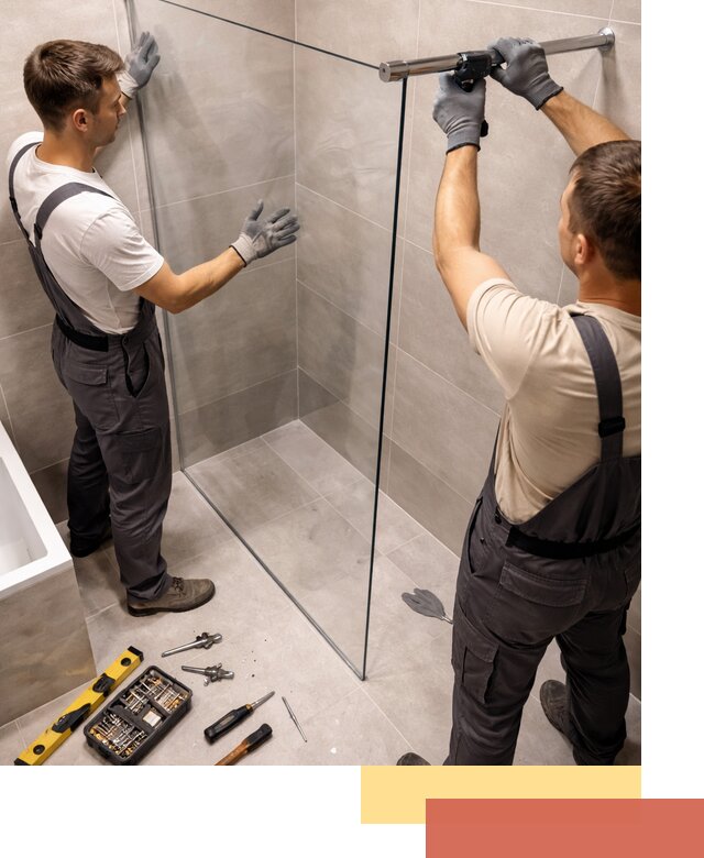 Стеклянные перегородки для душа в Ржеве — изготовление и монтаж