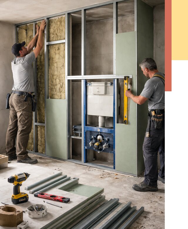 Установка сантехнических перегородок в Ржеве от 8737 руб. | ОТДЕЛОЧНИК-Ржв