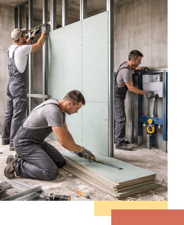 Монтаж и ремонт сантехнических перегородок в Ржеве