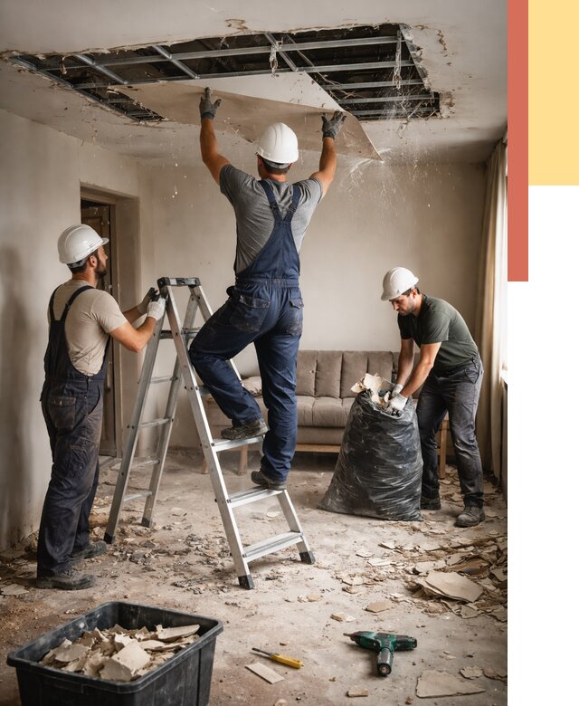 Демонтаж гипсокартонного потолка в Ржеве от 432 руб. за м2 — ОТДЕЛОЧНИК-Ржв