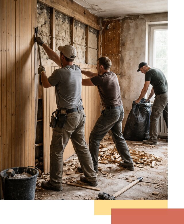 Демонтаж вагонки и вывоз материалов в Ржеве