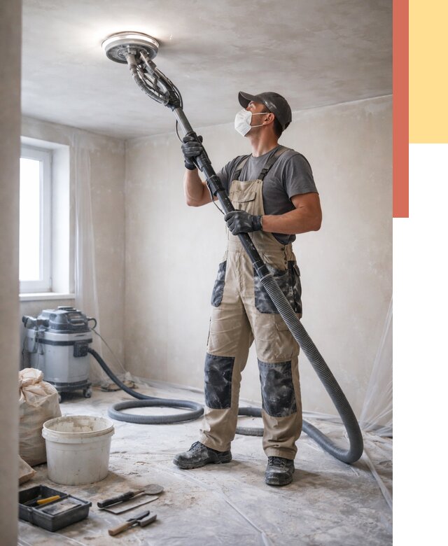 Шлифовка потолка в Ржеве от 3598 руб. — услуги шлифования потолка | ОТДЕЛОЧНИК-Ржв