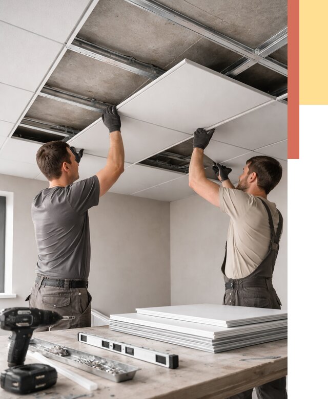 Монтаж кассетного потолка в Ржеве от 4626 руб/м2 — установка и сборка | ОТДЕЛОЧНИК-Ржв