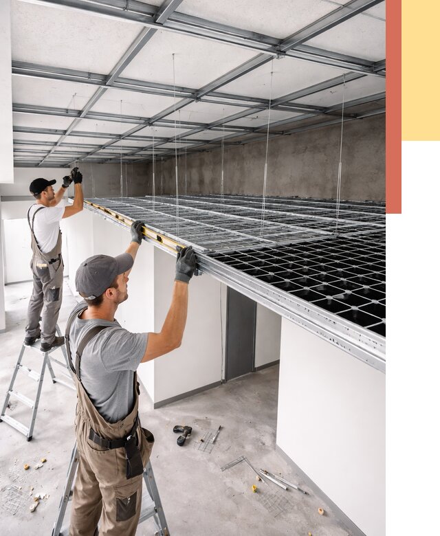 Монтаж потолка грильято в Ржеве от 463 руб./м² — быстрая сборка под ключ | ОТДЕЛОЧНИК-Ржв